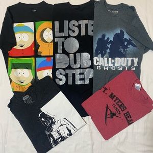 Graphic tee lot, men’s size S/M South Park, Star Wars, call of duty
